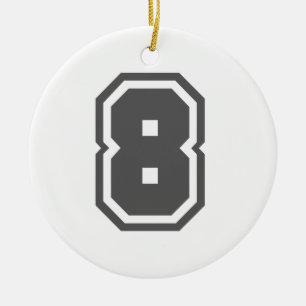 Number 8 ceramic ornament