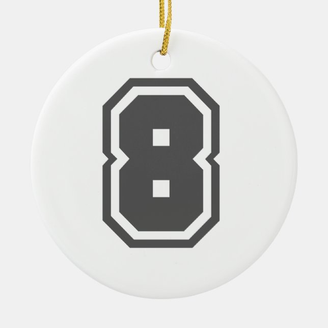 Number 8 ceramic ornament (Front)