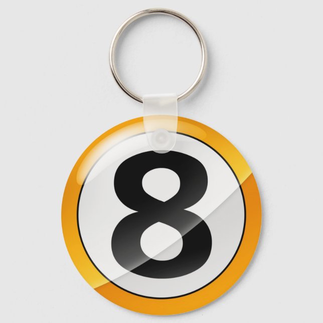 Number 8 gold keychain (Front)