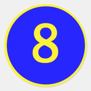 number 8 in a circle classic round sticker