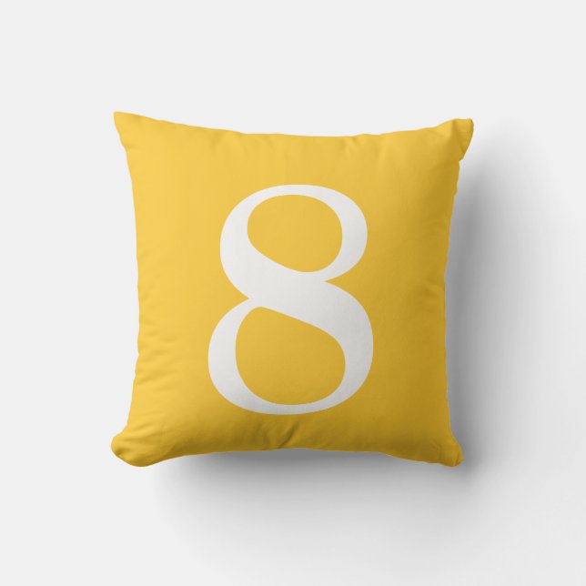Number 8 throw pillow (Front)