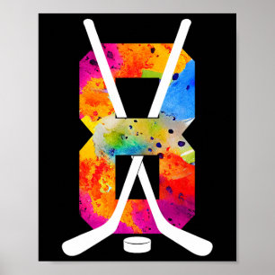 Number 8 Years Ice Hockey 8th Birthday (1)  Poster