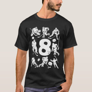 Number 8 Years Ice Hockey 8th Birthday (2) T-Shirt