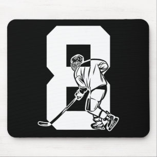 Number 8 Years Ice Hockey 8th Birthday (3) Mouse Pad