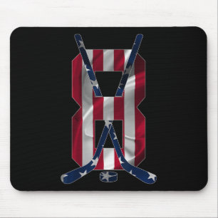 Number 8 Years Ice Hockey 8th Birthday  Mouse Pad