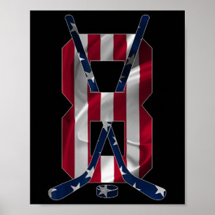 Number 8 Years Ice Hockey 8th Birthday Poster