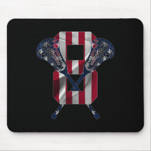 Number 8 Years Lacrosse 8th Birthday Mouse Pad
