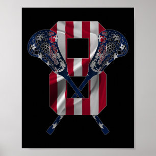Number 8 Years Lacrosse 8th Birthday Poster
