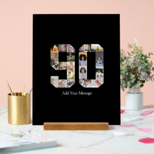 Number 90 Photo Collage Acrylic Sign