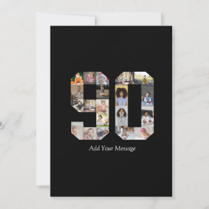 Number 90 Photo Collage Card