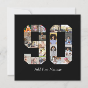 Number 90 Photo Collage Card