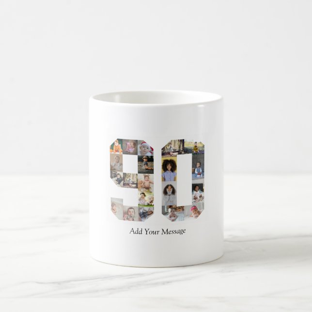 Number 90 Photo Collage Coffee Mug (Center)