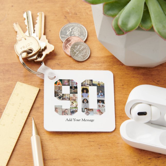 Number 90 Photo Collage Keychain (Desk)