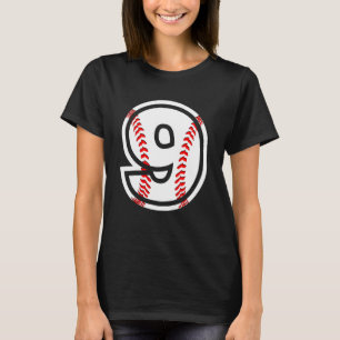 Number 9 Baseball  Nine Year Old BASEBALL NUMBER T-Shirt