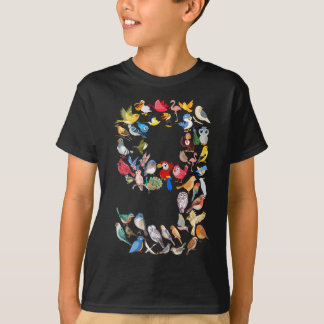 Number 9 Birds Theme 9 Year Old Boys Kids T-Shirt