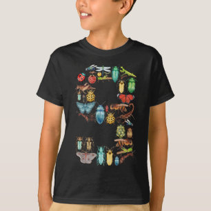Number 9 Bugs Insects Beetles 9 Year Old Boys Kids T-Shirt