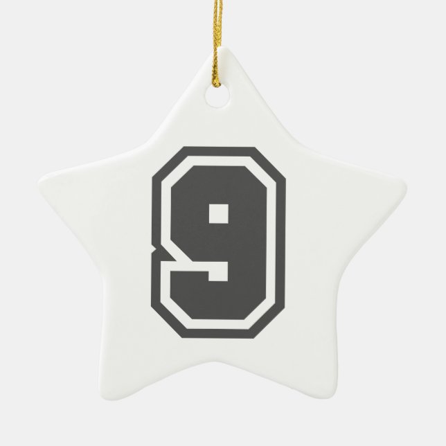 Number 9 ceramic ornament (Front)