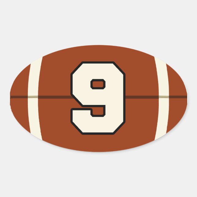 Number 9 Football Sticker (Front)