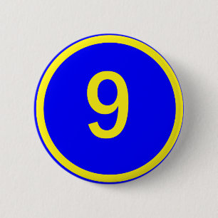 number 9 in a circle 2 inch round button