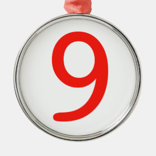 Number 9 metal ornament