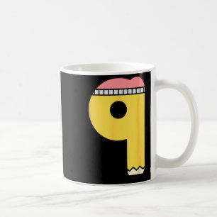 Number 9 Pencil Back to School 9th Birthday Ninth Coffee Mug