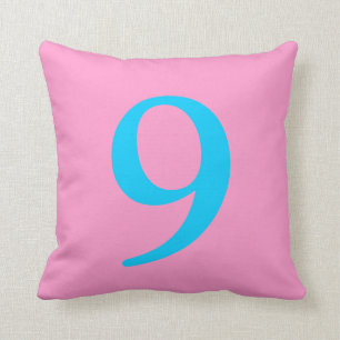Number 9 throw pillow