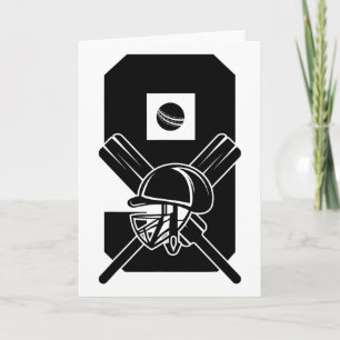 Number 9 Years Cricket 9th Birthday Card