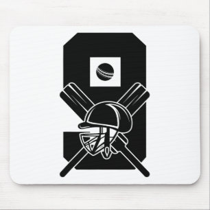 Number 9 Years Cricket 9th Birthday Mouse Pad