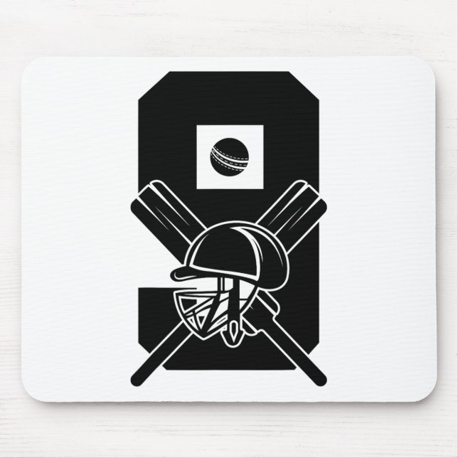 Number 9 Years Cricket 9th Birthday  Mouse Pad (Front)