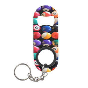 Number And Coloured Eightballs Bottle Open Keyring Keychain Bottle Opener