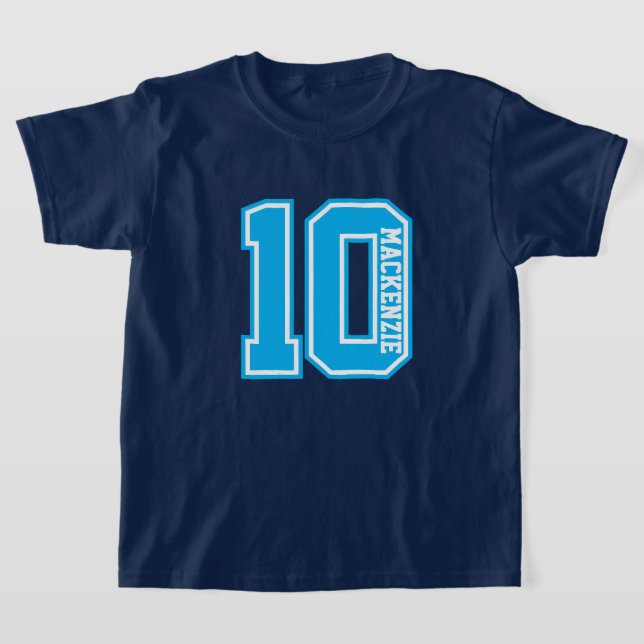Number And Name Personalized Varsity  T-Shirt (Laydown)