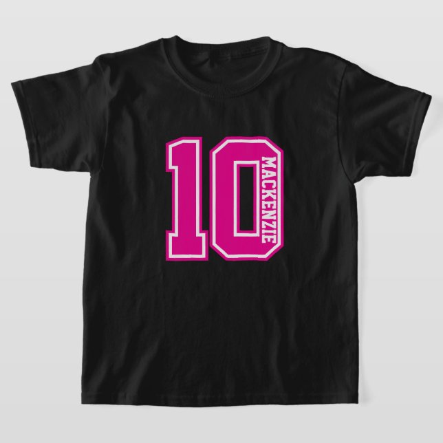 Number And Name Personalized Varsity  T-Shirt (Laydown)