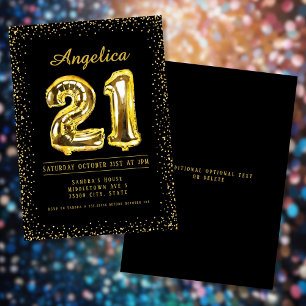 Number Balloons 21st Birthday Invitation