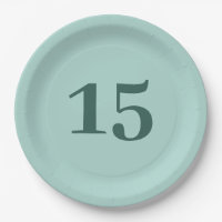Number Birthday/Anniversary Teal Blue Minimalist