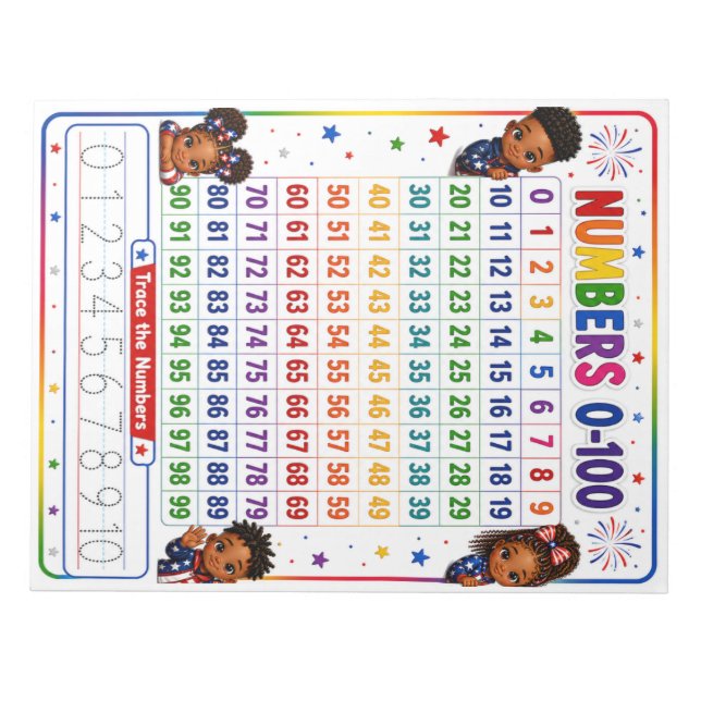 Number Counting-Tracing Practice Notepad (Front)