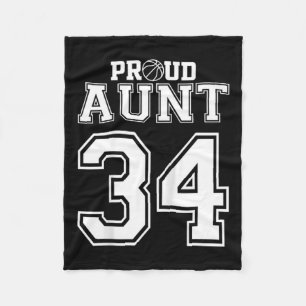 Number Custom Proud Basketball Aunt Personalize T  Fleece Blanket