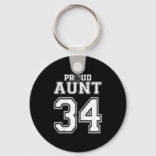 Number Custom Proud Basketball Aunt Personalize T Keychain