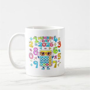 Number Day 2026 Calculator Math Design for Kids Coffee Mug