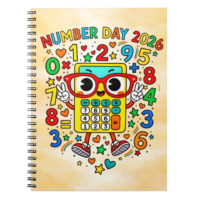 Number Day 2026 Calculator Math Notebook (Front)