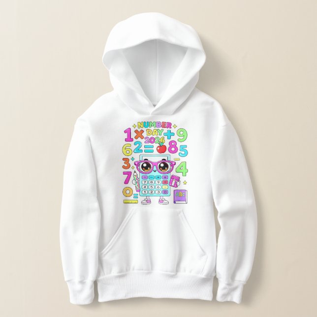 Number Day 2026 Cute Calculator Math Hoodie (Poser)