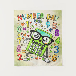 Number Day 2026 Cute Maths Calculator Poster Tapestry