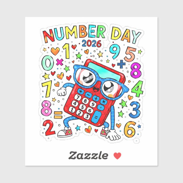 Number Day 2026 Cute Maths Sticker for Kids (Sheet)