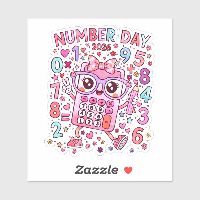 Number Day 2026 Cute Maths Sticker for Kids (Sheet)