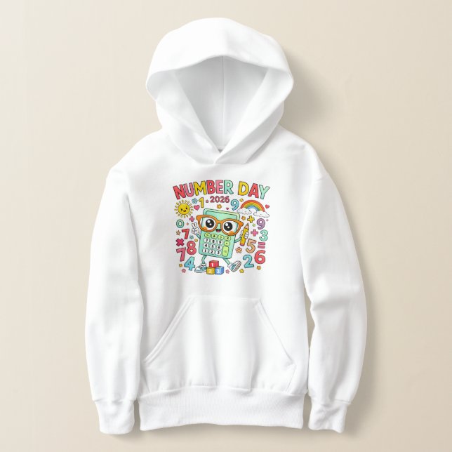 Number Day 2026 Owl Calculator Math Hoodie (Poser)