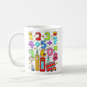 Number Day City Numbers Math Design for Kids Coffee Mug
