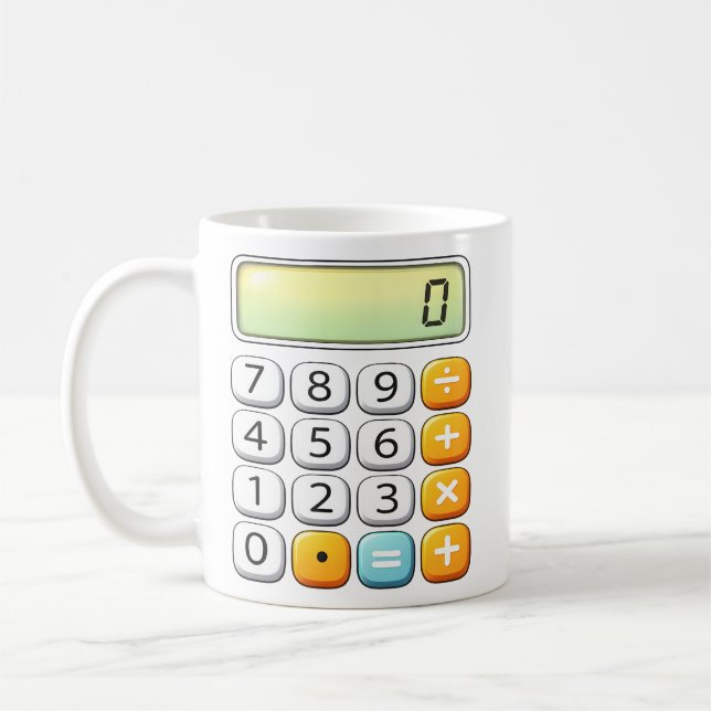 Number Day Classic Calculator Math Design Coffee Mug (Left)