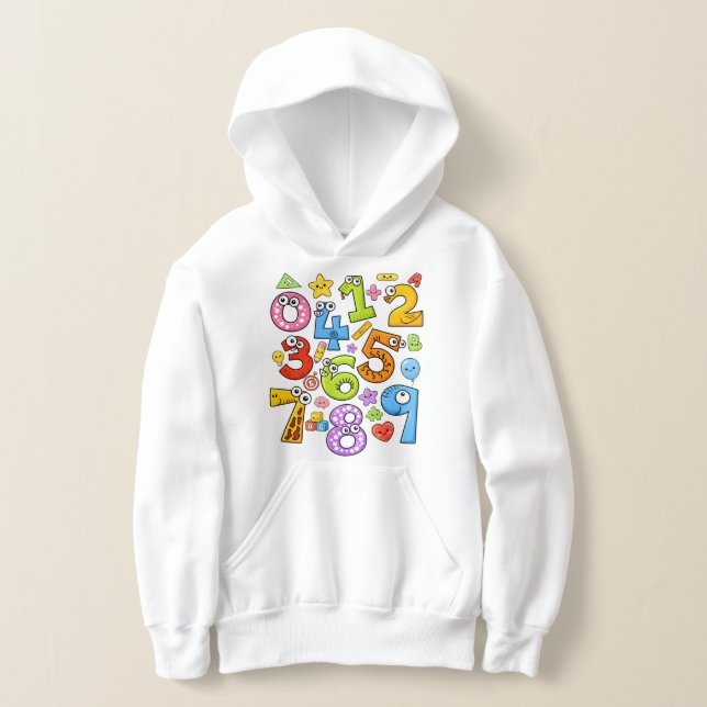 Number Day Colorful Cartoon Numbers Hoodie (Poser)