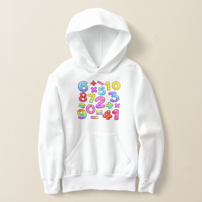 Number Day Colorful Math Numbers Hoodie (Poser)