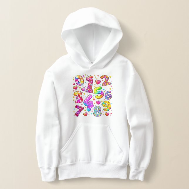 Number Day Cute Colorful Numbers Hoodie (Poser)