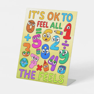 Number Day Feelings Maths Pedestal Sign for School